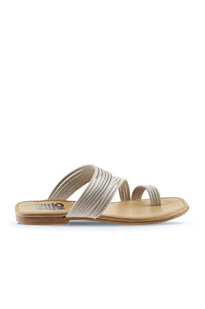 Bueno Shoes Beyaz Deri Kadın Parmak Arası Terlik 01wu3418