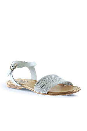 Bueno Shoes Gri Deri Kadın Sandalet 01wu3420