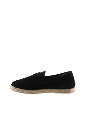 Bueno Shoes Siyah Süet Erkek Espadril Ayakkabı 01ms12700