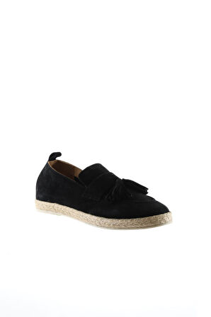 Bueno Shoes Siyah Süet Erkek Espadril Ayakkabı 01ms12702