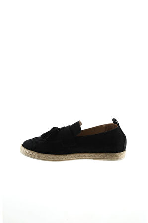 Bueno Shoes Siyah Süet Erkek Espadril Ayakkabı 01ms12702