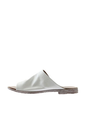 Bueno Shoes Beyaz Deri Kadın Düz Terlik 01wq2009