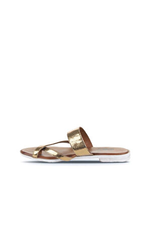 Bueno Shoes Bronz Deri Kadın Parmak Arası Terlik 01wq2012