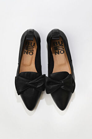 Bueno Shoes Siyah Deri Kadın Düz Babet 01wr3117