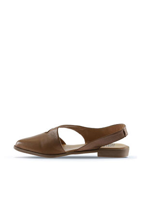 Bueno Shoes Taba Deri Kadın Sandalet 01ws2311