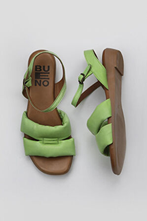 Bueno Shoes Yeşil Deri Kadın Sandalet 01ws6010