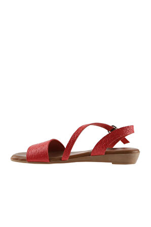 Bueno Shoes Kırmızı Deri Kadın Sandalet 01ws6012