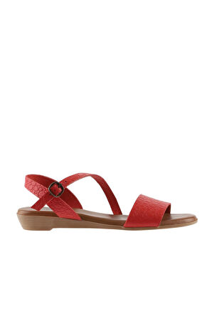 Bueno Shoes Kırmızı Deri Kadın Sandalet 01ws6012
