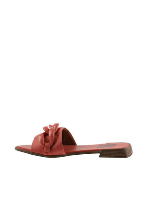 Bueno Shoes Mercan Deri Kadın Düz Terlik 01wu1815