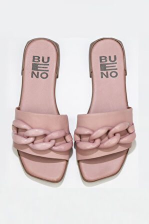 Bueno Shoes Gül Kurusu Deri Kadın Düz Terlik 01wu1815