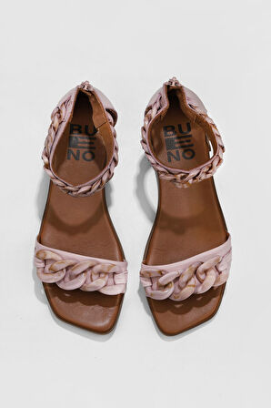 Bueno Shoes Pembe Deri Kadın Sandalet 01wu1842