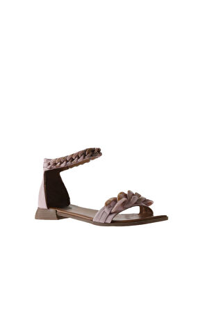 Bueno Shoes Pembe Deri Kadın Sandalet 01wu1842