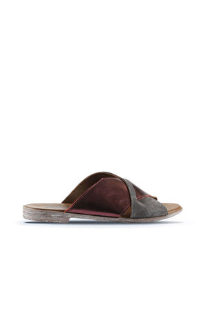 Bueno Shoes Gri Bordo Süet-deri Kadın Düz Terlik 01wu3000