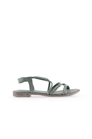 Bueno Shoes Mavi Deri Kadın Düz Sandalet 01wu3004