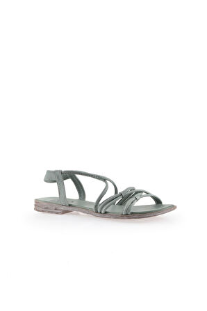 Bueno Shoes Mavi Deri Kadın Düz Sandalet 01wu3004