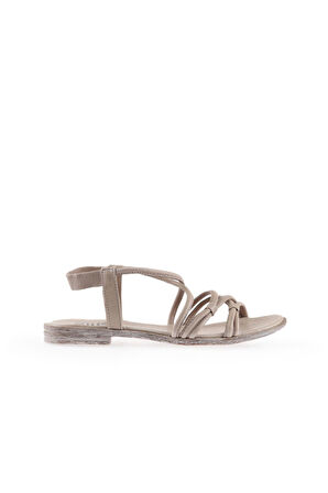 Bueno Shoes Gri Deri Kadın Düz Sandalet 01wu3004