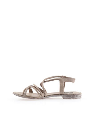 Bueno Shoes Gri Deri Kadın Düz Sandalet 01wu3004