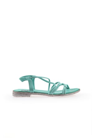 Bueno Shoes Yeşil Deri Kadın Düz Sandalet 01wu3004