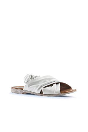 Bueno Shoes Beyaz Deri Kadın Sandalet 01wu3005