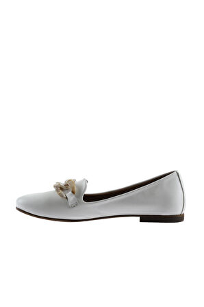 Bueno Shoes Beyaz Deri Kadın Düz Babet 01wu3600