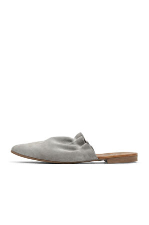 Bueno Shoes Gri Açık Süet Kadın Düz Terlik 01wu7704