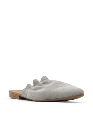 Bueno Shoes Gri Açık Süet Kadın Düz Terlik 01wu7704