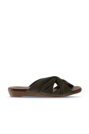 Bueno Shoes Yeşil Deri Kadın Düz Terlik 01wu8800