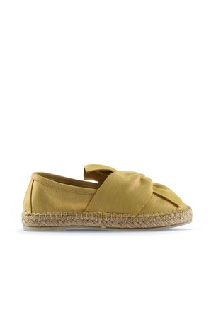 Sarı Simli Deri Kadın Espadril Ayakkabı