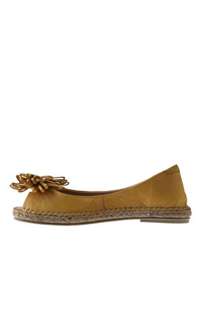 Bueno Shoes Sarı Deri Kadın Düz Babet 01ws4807