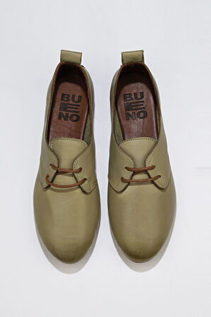 Bueno Shoes Haki Deri Kadın Günlük Ayakkabı 01wj2123