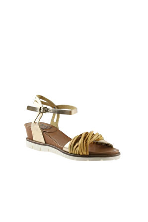 Bueno Shoes Sarı Multi Deri Kadın Sandalet 01wu4902