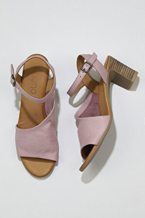 Bueno Shoes Pembe Deri Kadın Topuklu Sandalet 01wn1519