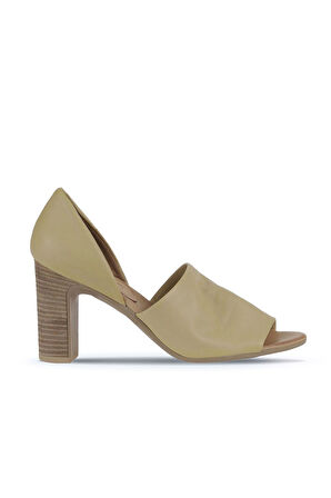 Bueno Shoes Sarı Deri Kadın Topuklu Sandalet 01wn4306