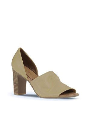 Bueno Shoes Sarı Deri Kadın Topuklu Sandalet 01wn4306