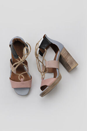 Bueno Shoes Gül Kurusu Multi Deri Kadın Topuklu Sandalet 01wq4605