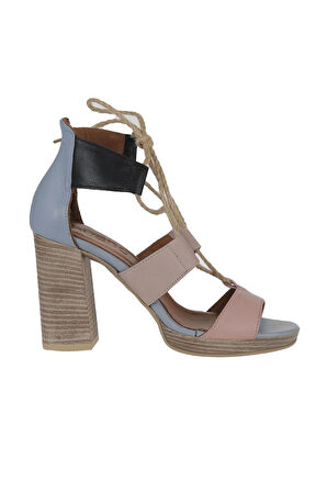 Bueno Shoes Gül Kurusu Multi Deri Kadın Topuklu Sandalet 01wq4605
