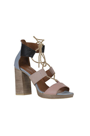 Bueno Shoes Gül Kurusu Multi Deri Kadın Topuklu Sandalet 01wq4605