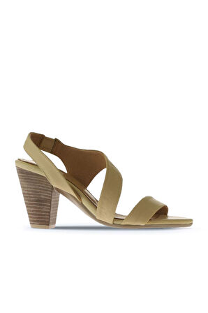 Bueno Shoes Sarı Deri Kadın Topuklu Sandalet 01ws6700