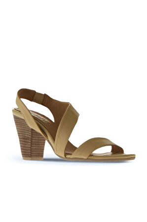 Bueno Shoes Sarı Deri Kadın Topuklu Sandalet 01ws6700