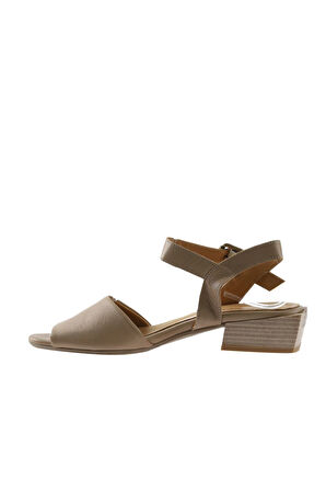 Bueno Shoes Vizon Deri Kadın Topuklu Sandalet 01ws7504