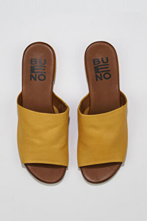 Bueno Shoes Sarı Deri Kadın Düz Terlik 01wu3100