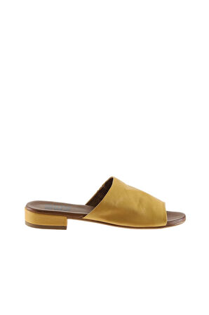 Bueno Shoes Sarı Deri Kadın Düz Terlik 01wu3100