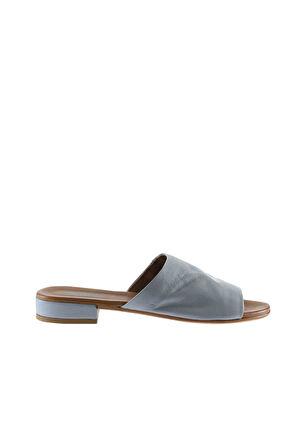 Bueno Shoes Mavi Deri Kadın Düz Terlik 01wu3100