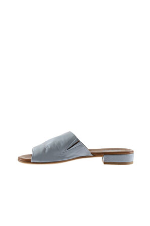 Bueno Shoes Mavi Deri Kadın Düz Terlik 01wu3100