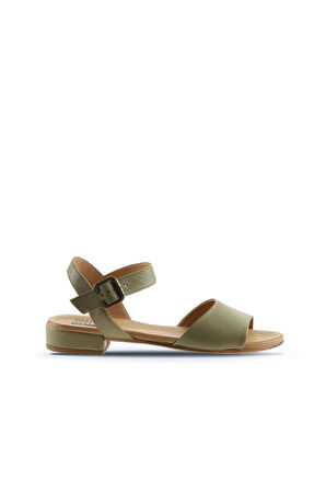Bueno Shoes Haki Deri Kadın Düz Sandalet 01wu3101