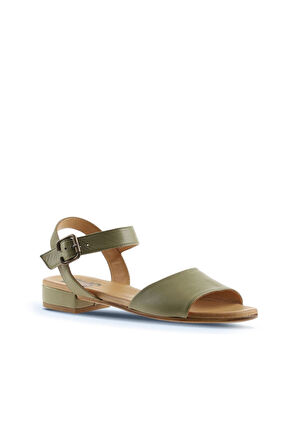 Bueno Shoes Haki Deri Kadın Düz Sandalet 01wu3101