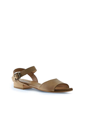 Bueno Shoes Bej Deri Kadın Düz Sandalet 01wu3101