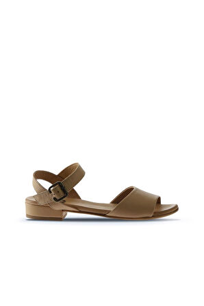 Bueno Shoes Bej Deri Kadın Düz Sandalet 01wu3101
