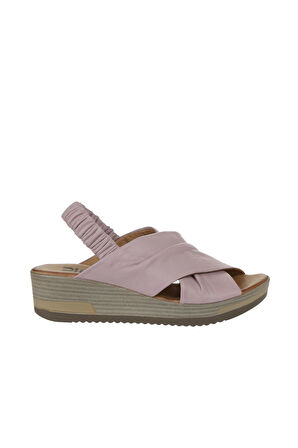 Bueno Shoes Pembe Deri Kadın Dolgu Topuklu Sandalet 01wu5700
