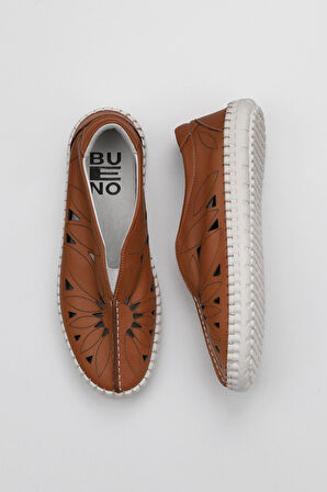 Bueno Shoes Taba Açık Flotter Deri Kadın Günlük Ayakkabı 01wq0402